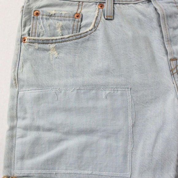 Levi's 501CT Tapered Leg Distressed Shorts Jeans - Picture 6 of 7